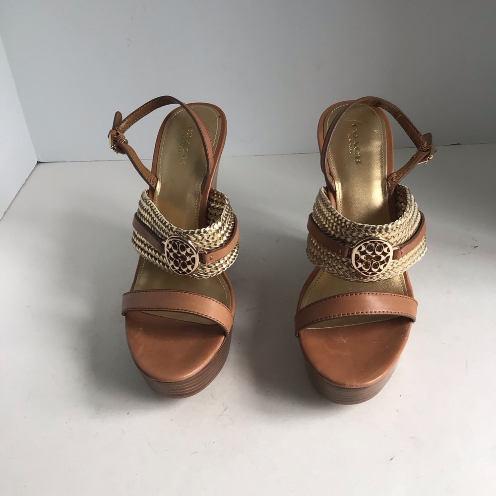 Coach Beatriz Women Sz 9 Wedge Heel Platform Sandal Slingback - Picture 4 of 12